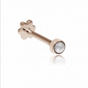 Maria Tash, 2mm, natural pearl, rose gold stud